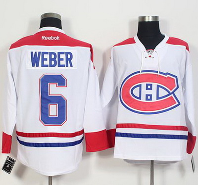 Canadiens #6 Shea Weber White Stitched NHL Jersey