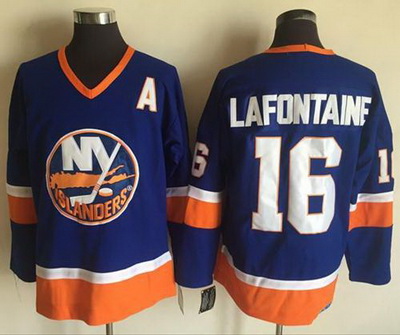 Islanders #16 Pat LaFontaine Baby Blue CCM Throwback Stitched NHL Jersey