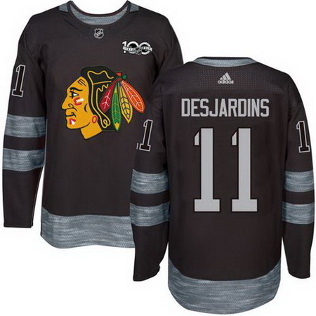 Blackhawks #11 Andrew Desjardins Black 1917 2017 100th Anniversa