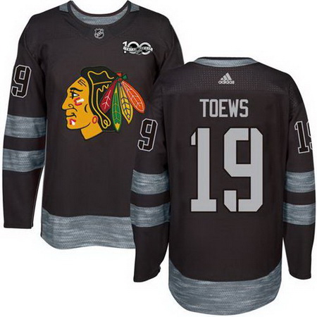 Blackhawks #19 Jonathan Toews Black 1917 2017 100th Anniversary Stitched NHL Jersey