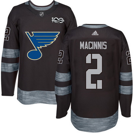 Blues #2 Al MacInnis Black 1917 2017 100th Anniversary Stitched NHL Jersey