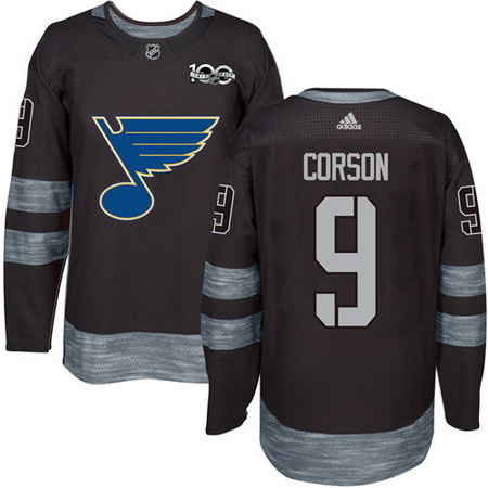 Blues #9 Shayne Corson Black 1917 2017 100th Anniversary Stitched NHL Jersey