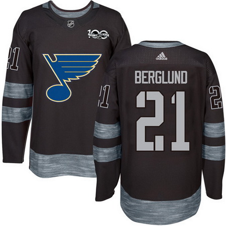 Blues #21 Patrik Berglund Black 1917 2017 100th Anniversary Stit