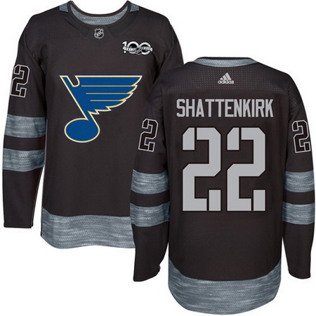 Blues #22 Kevin Shattenkirk Black 1917 2017 100th Anniversary Stitched NHL Jersey