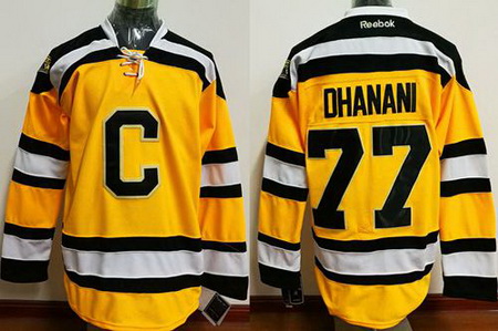 Bruins #77 Dhanani Yellow C Stitched NHL Jersey