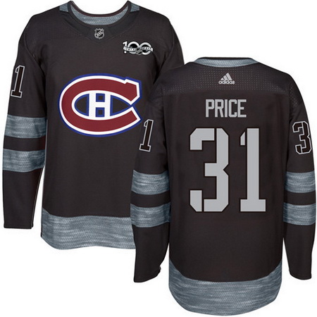 Canadiens #31 Carey Price Black 1917 2017 100th Anniversary Stitched NHL Jersey