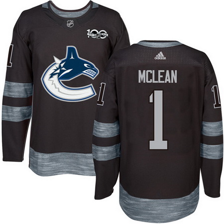 Canucks #1 Kirk Mclean Black 1917 2017 100th Anniversary Stitche