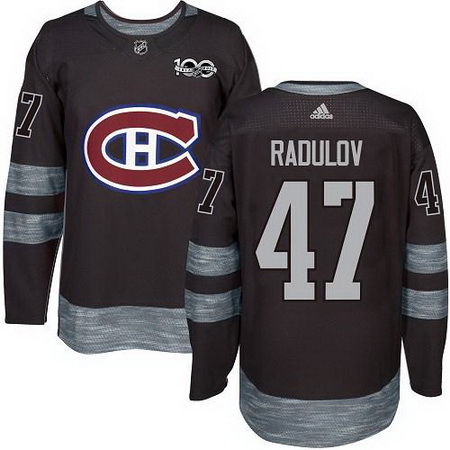 Canadiens #47 Alexander Radulov Black 1917 2017 100th Anniversary Stitched NHL Jersey