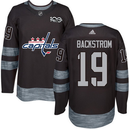 Capitals #19 Nicklas Backstrom Black 1917 2017 100th Anniversary Stitched NHL Jersey