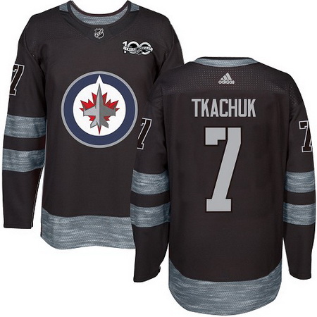 Jets #7 Keith Tkachuk Black 1917 2017 100th Anniversary Stitched NHL Jersey