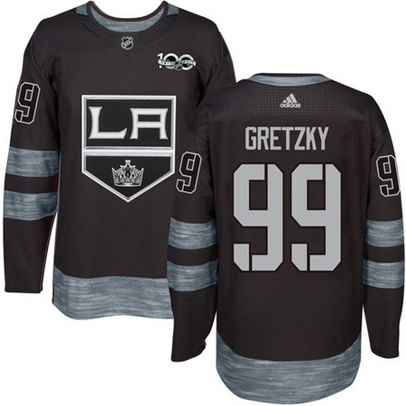 Kings #99 Wayne Gretzky Black 1917 2017 100th Anniversary Stitched NHL Jersey