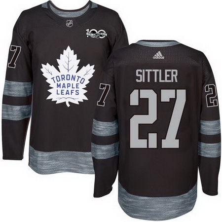 Maple Leafs #27 Darryl Sittler Black 1917 2017 100th Anniversary Stitched NHL Jersey