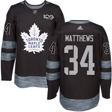 Maple Leafs #34 Auston Matthews Black 1917 2017 100th Anniversar