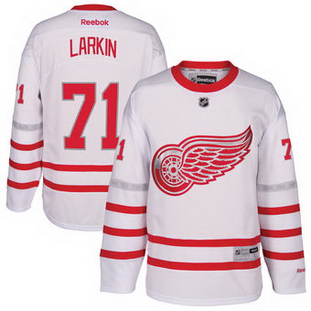 Mens Detroit Red Wings Dylan Larkin Reebok White 2017 Centennial