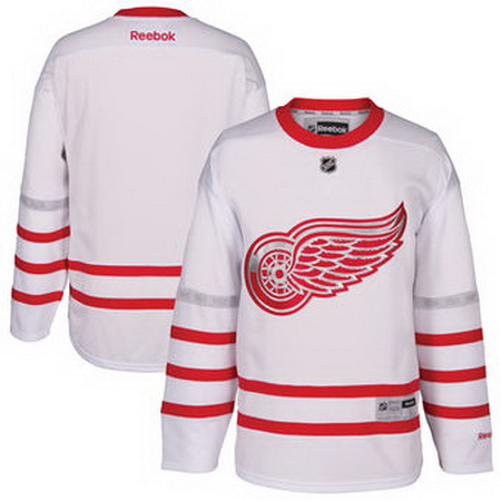 Mens Detroit Red Wings Reebok White 2017 Centennial Classic Premier Blank Jersey