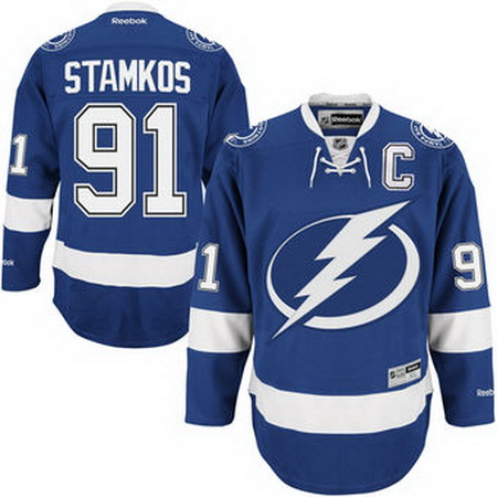 Mens Tampa Bay Lightning Steven Stamkos Reebok Blue Home Captain