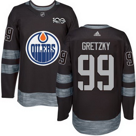 Oilers #99 Wayne Gretzky Black 1917 2017 100th Anniversary Stitched NHL Jersey