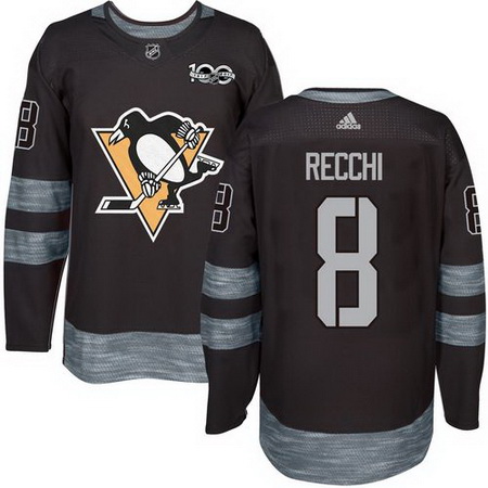 Penguins #8 Mark Recchi Black 1917 2017 100th Anniversary Stitched NHL Jersey