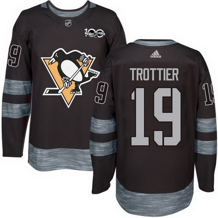 Penguins #19 Bryan Trottier Black 1917 2017 100th Anniversary Stitched NHL Jersey