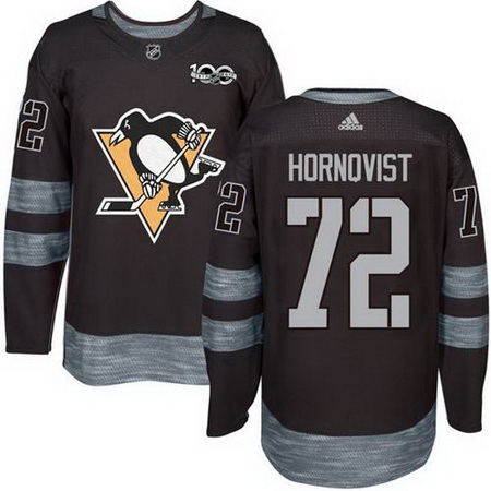 Penguins #72 Patric Hornqvist Black 1917 2017 100th Anniversary Stitched NHL Jersey