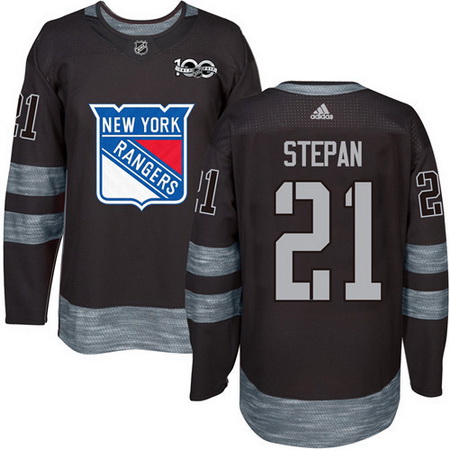 Rangers #21 Derek Stepan Black 1917 2017 100th Anniversary Stitched NHL Jersey