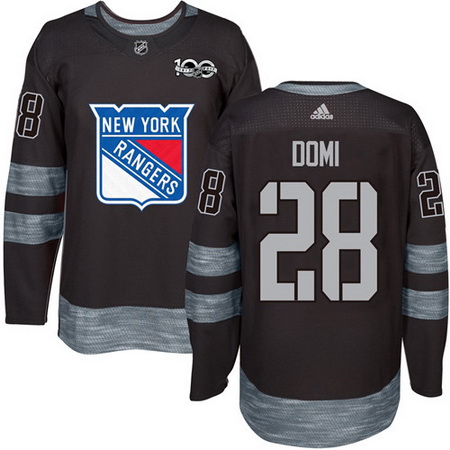 Rangers #28 Tie Domi Black 1917 2017 100th Anniversary Stitched NHL Jersey