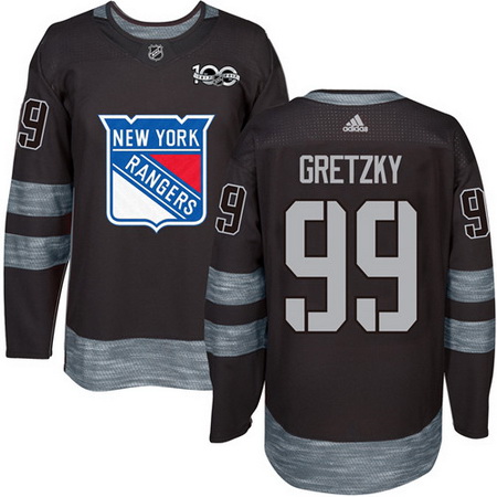 Rangers #99 Wayne Gretzky Black 1917 2017 100th Anniversary Stitched NHL Jersey