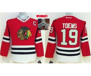 women nhl jerseys chicago blackhawks #19 toews red[2015 Stanley cup champions][patch c]