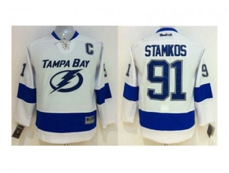 Youth NHL Jerseys Tampa Bay Lightning #91 Stamkos white[2014 new stadium][patch C]