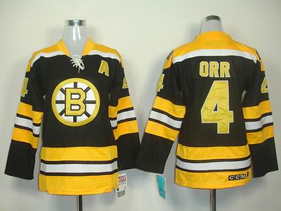 Women Boston Bruins 4# Bobby Orr Black jerseys