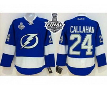 youth nhl jerseys tampa bay lightning #24 callahan blue[2015 stanley cup]