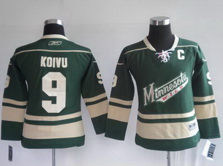 Youth Minnesota Wild 9 KOIVU greed kids Jerseys