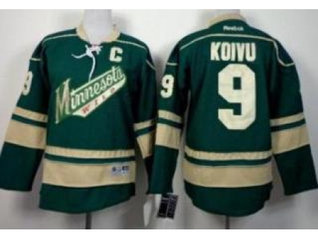 Youth Minnesota Wild 9 Mikko Koivu Green NHL Jerseys