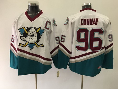 Ducks 96 Charlie Conway White CCM Jersey