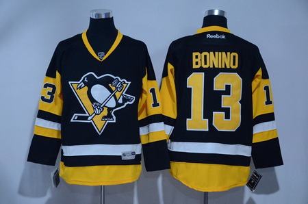 Penguins 13 Nick Bonino Black Reebok Jersey