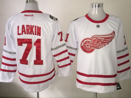 Red Wings 71 Dylan Larkin White 2017 Centennial Classic Reebok Jersey