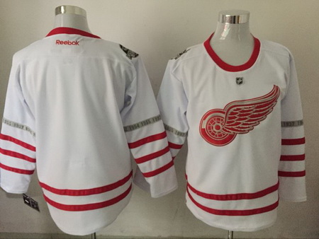 Red Wings Blank White 2017 Centennial Classic Reebok Jersey