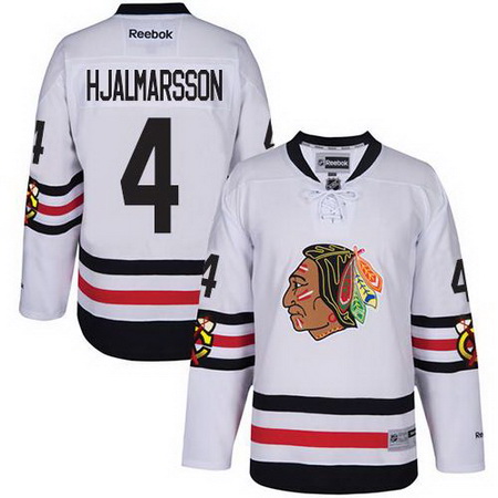 Blackhawks #4 Niklas Hjalmarsson White 2017 Winter Classic Stitched NHL Jersey