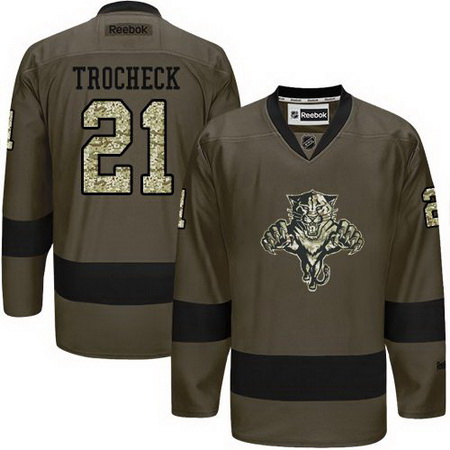 Panthers #21 Vincent Trocheck Green Salute to Service Stitched NHL Jersey