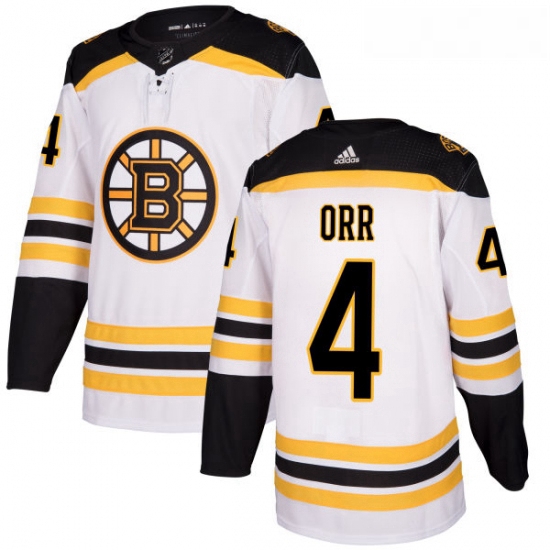 Womens Adidas Boston Bruins 4 Bobby Orr Authentic White Away NHL Jersey