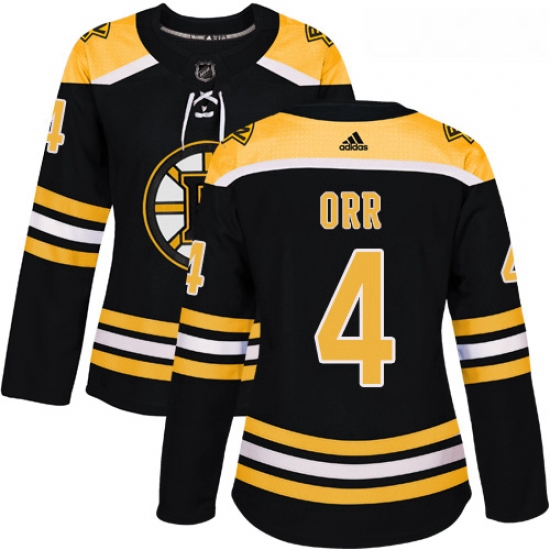 Womens Adidas Boston Bruins 4 Bobby Orr Premier Black Home NHL Jersey