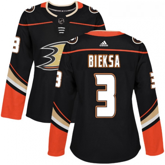 Womens Adidas Anaheim Ducks 3 Kevin Bieksa Authentic Black Home NHL Jersey