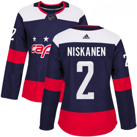 Womens Adidas Washington Capitals 2 Matt Niskanen Authentic Navy Blue 2018 Stadium Series NHL Jersey