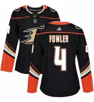 Womens Adidas Anaheim Ducks 4 Cam Fowler Authentic Black Home NHL Jersey