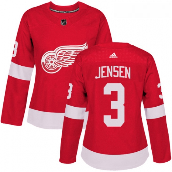 Womens Adidas Detroit Red Wings 3 Nick Jensen Authentic Red Home NHL Jersey