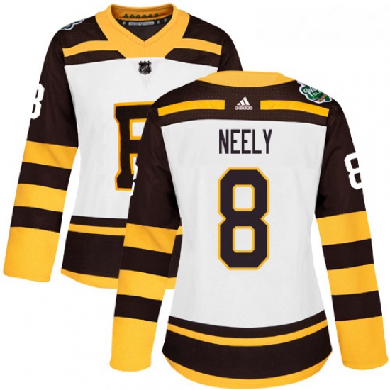 Womens Adidas Boston Bruins 8 Cam Neely Authentic White 2019 Winter Classic NHL Jersey