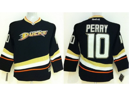 Kids Anaheim Ducks 10 Corey Perry Black NHL Hockey Jerseys