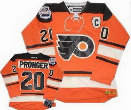 Youth Philadelphia Flyers #20 Chris Pronger orange 2012 Winter Classic Premier Jersey