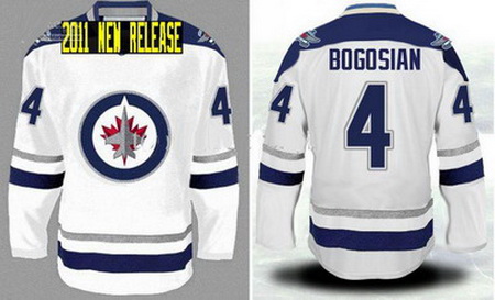 Youth Winnipeg Jets Authentic Jerseys #4 Zach Bogosian WHITE Jersey kids