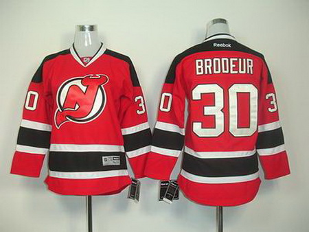 Youth kids New Jersey Devils Brodeur #30 red Hockey Jersey